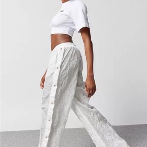 P.E Nation Volley Nylon snap Joggers with Side gold Buttons